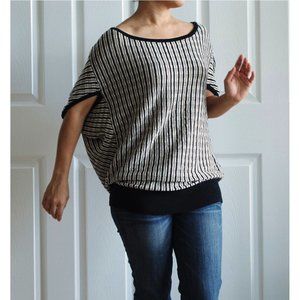 Laundry striped batwing sweater top, very mod (XS)